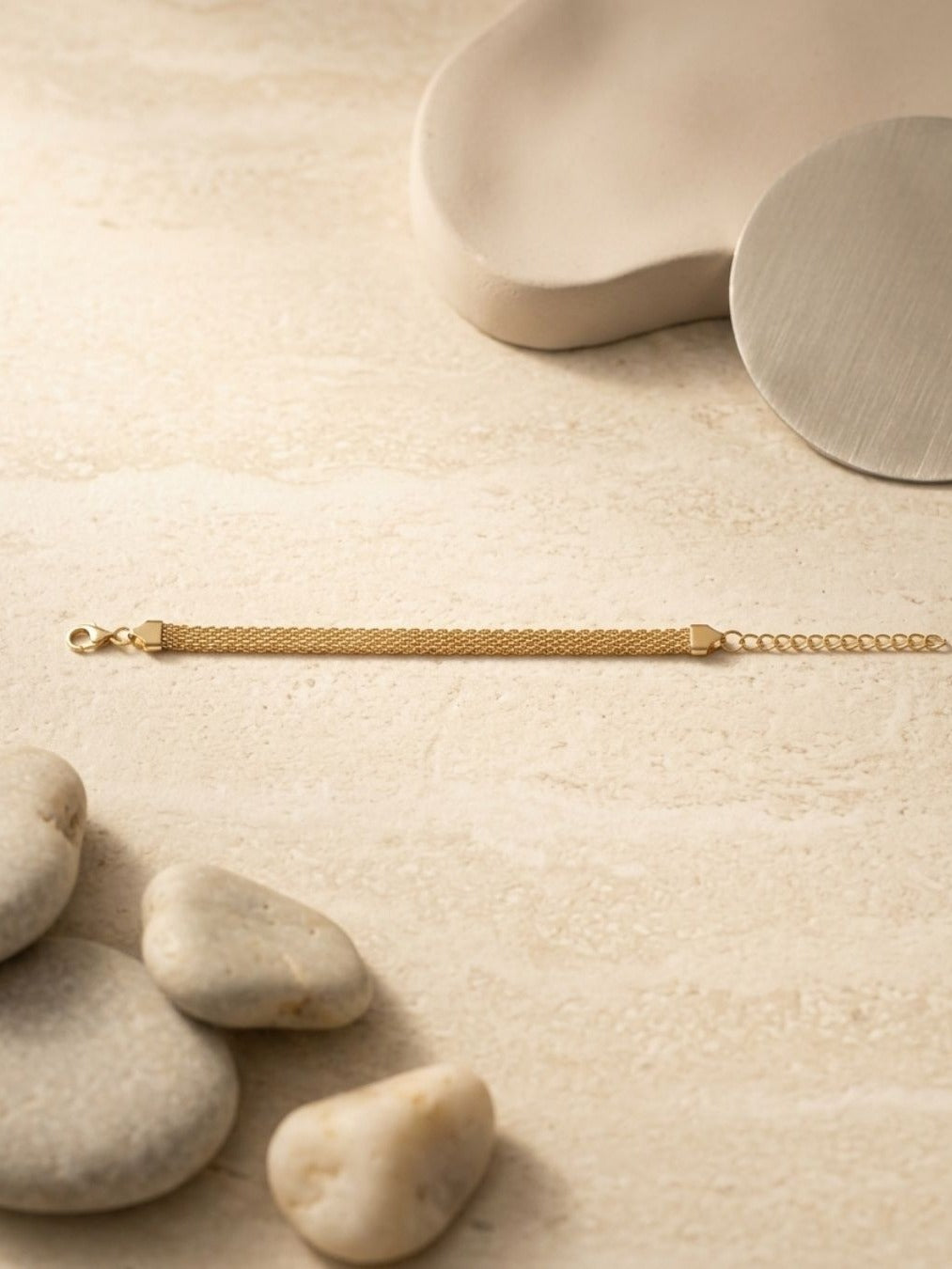 Goldwave - Golden-Tone Mesh Chain Bracelet