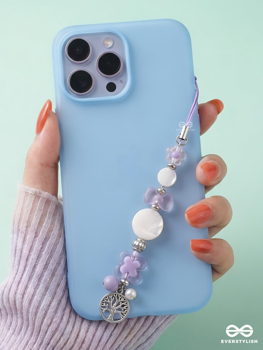 Bloom Within – Phone Charm With Tree Of Life, Floral Beads And Pearl Details