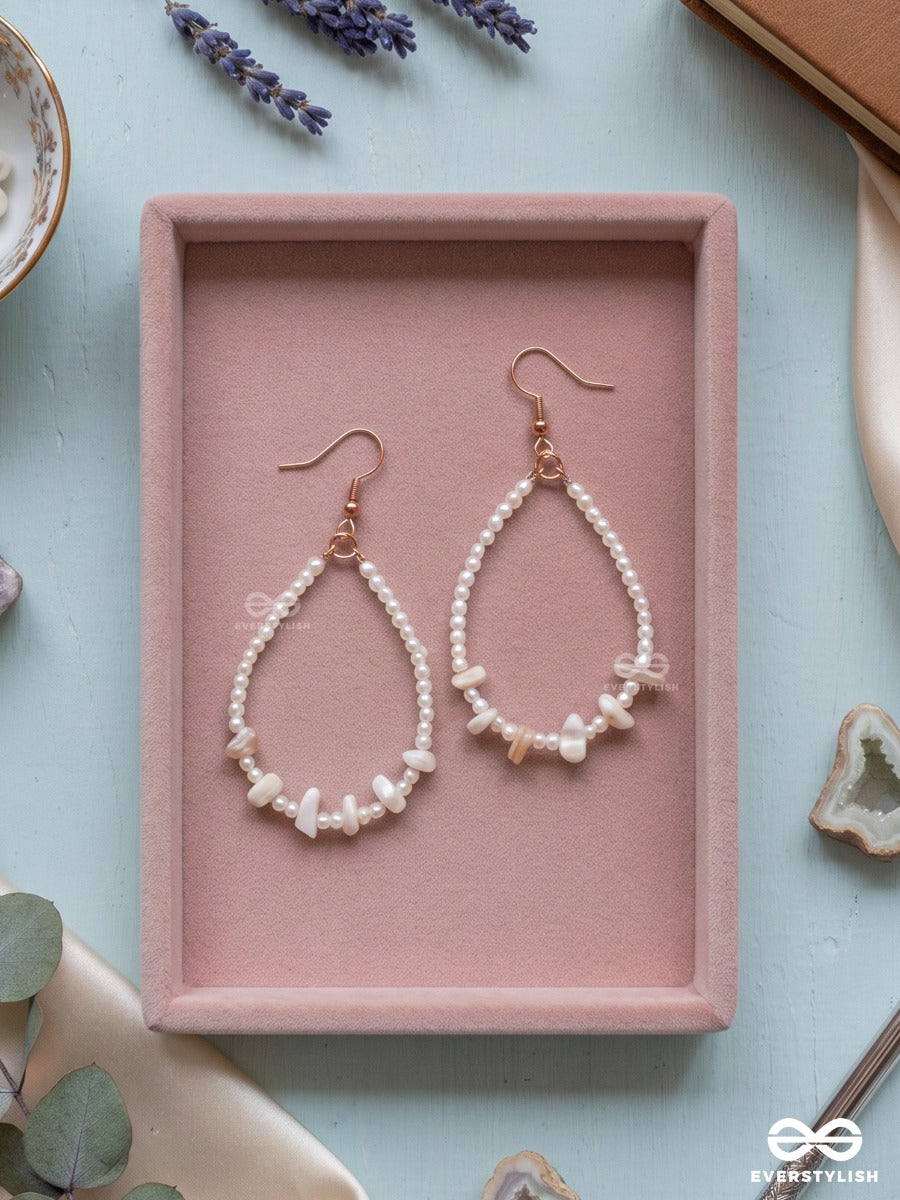 Ivory Dewdrop – Teardrop Seed Pearl Earrings With Baroque Pearl Details