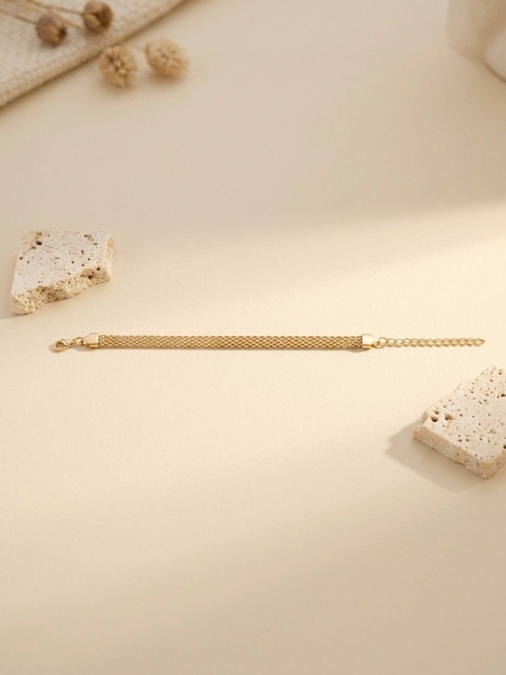 Goldwave - Golden-Tone Mesh Chain Bracelet