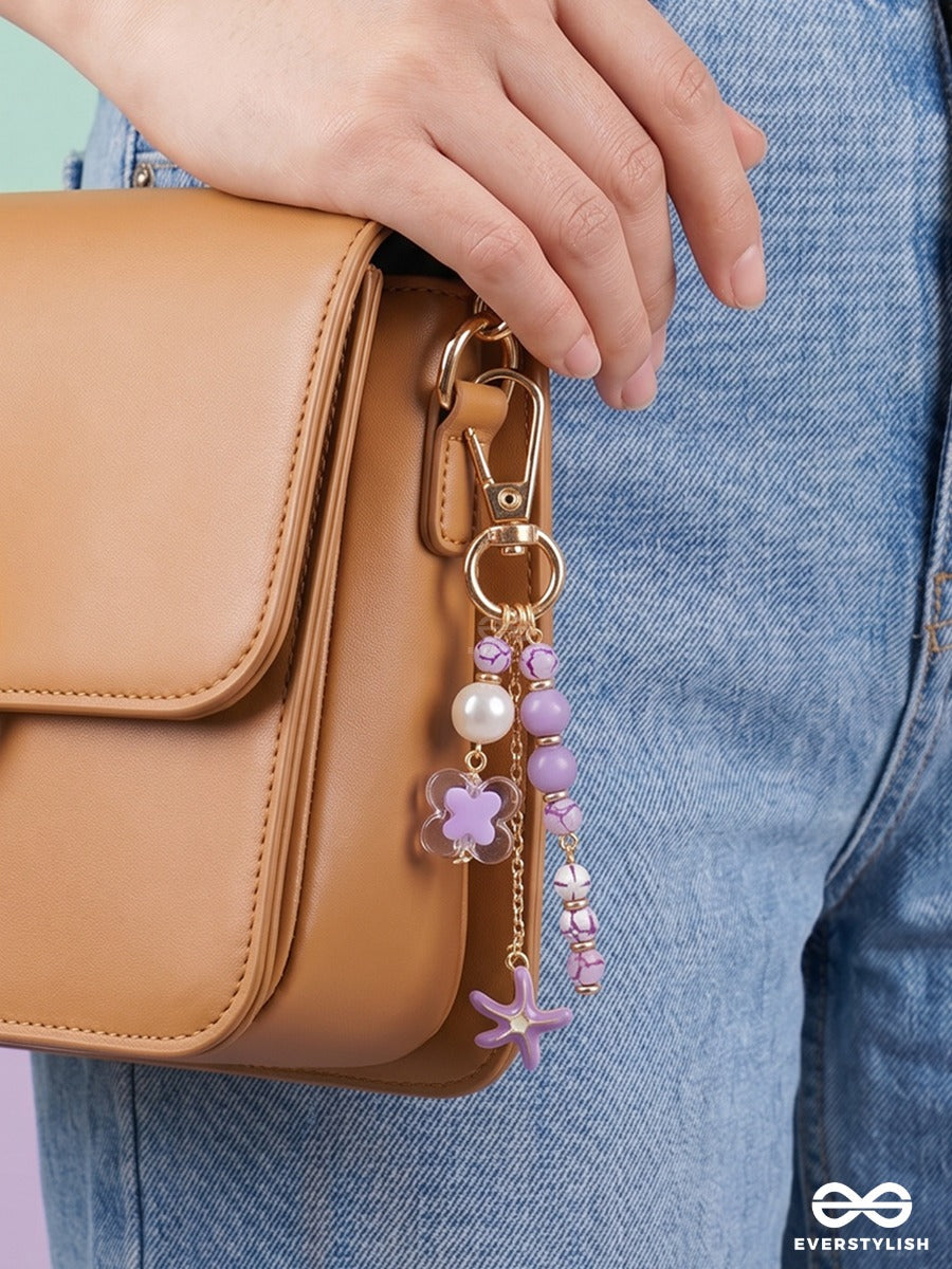 Lavender Luck – Ocean Bag Charm With Starfish And Crystal Details