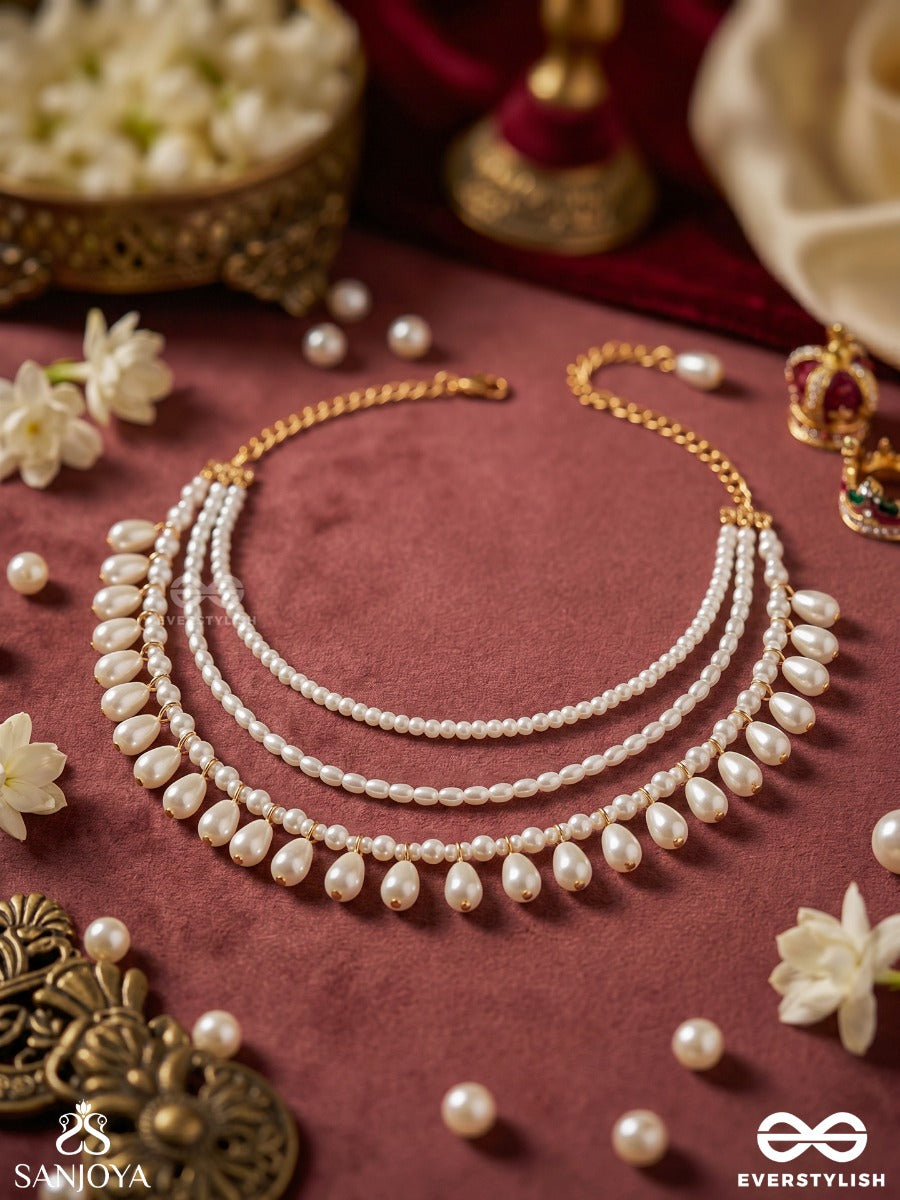 Zulfehra – Adornment Of Tresses – Versatile Body Jewellery That Styles As A Necklace Or Shoulder Chain With Flowing Pearl Strands