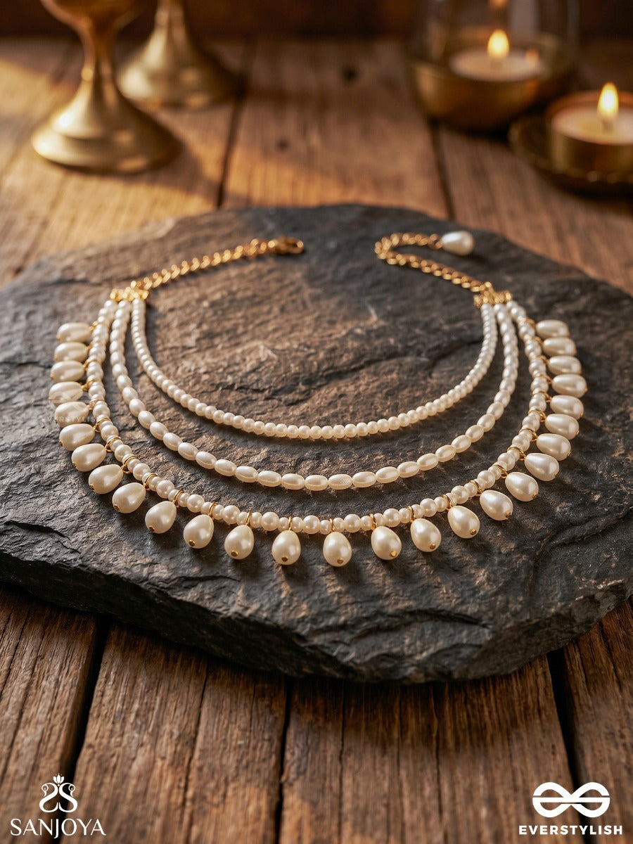 Zulfehra – Adornment Of Tresses – Versatile Body Jewellery That Styles As A Necklace Or Shoulder Chain With Flowing Pearl Strands