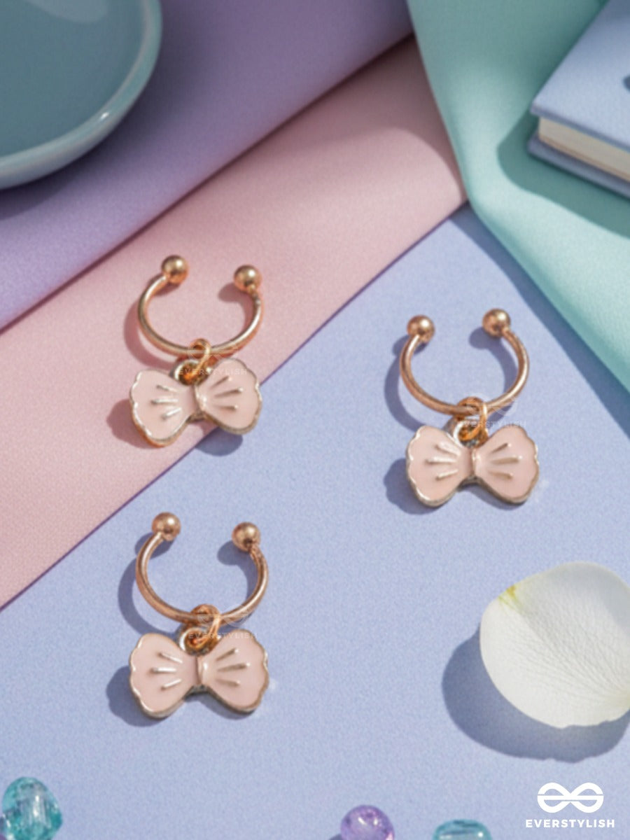 Blush Bows – Gold-Tone Hair Accessory Set Of 3 With Pastel Bow Charms