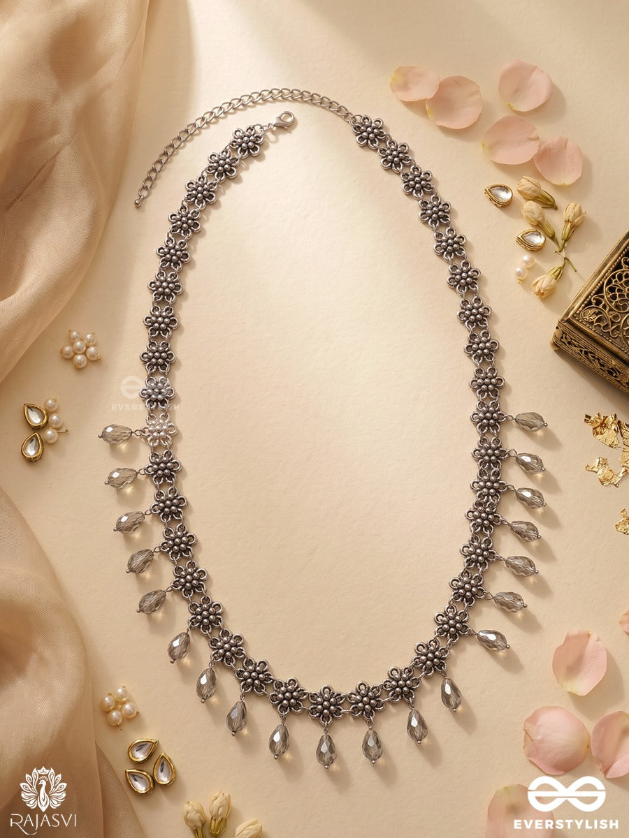 Sukriti – Oxidised Waist Chain With Floral Links And Danglers