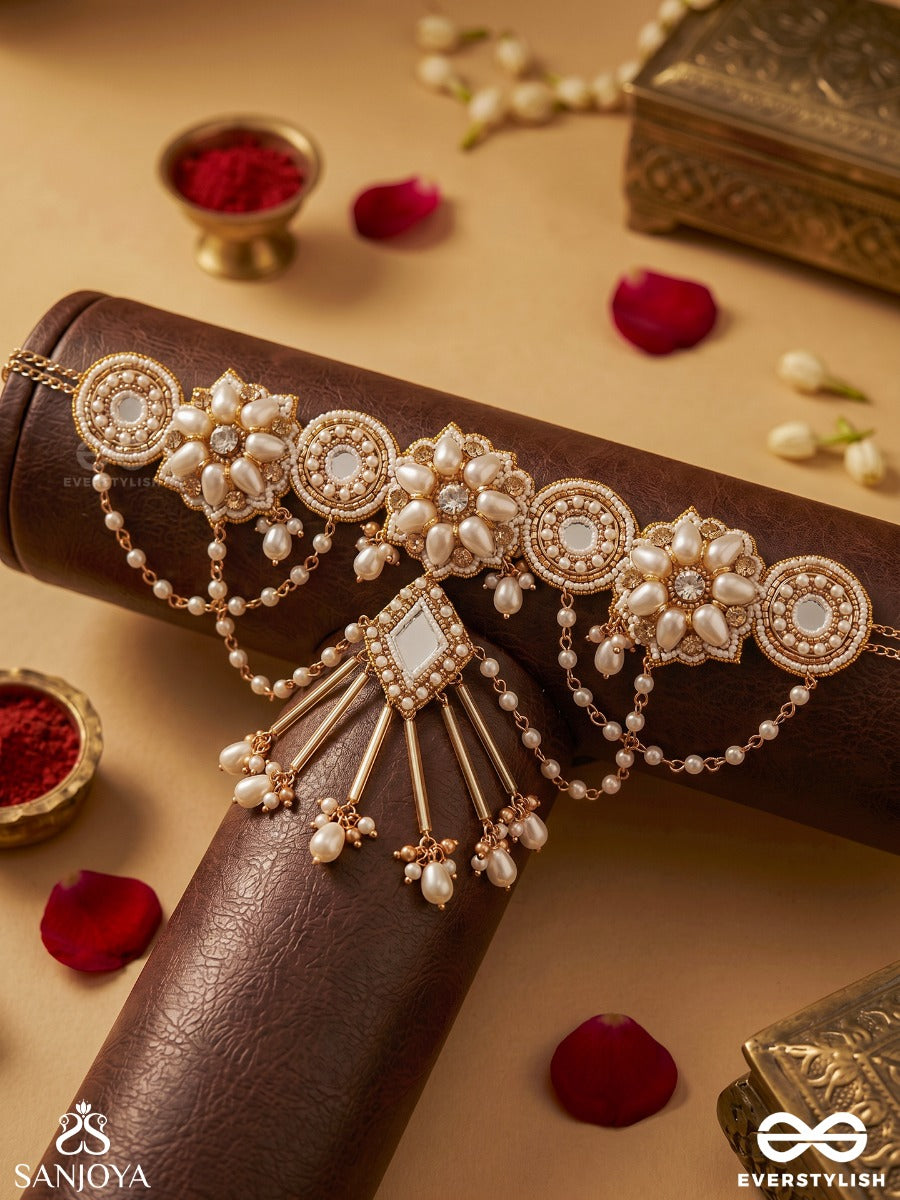 Mehravati – Lady Of Grace – Heritage Necklace With Floral Pearl Clusters, Kundan Medallions And Layered Pearl Chains