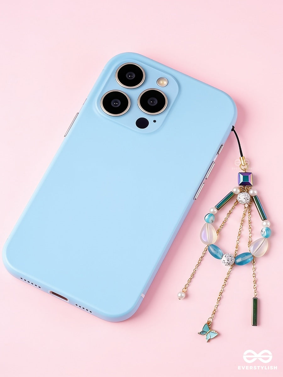 Sea Glass – Phone Charm With Shell And Turquoise Accents