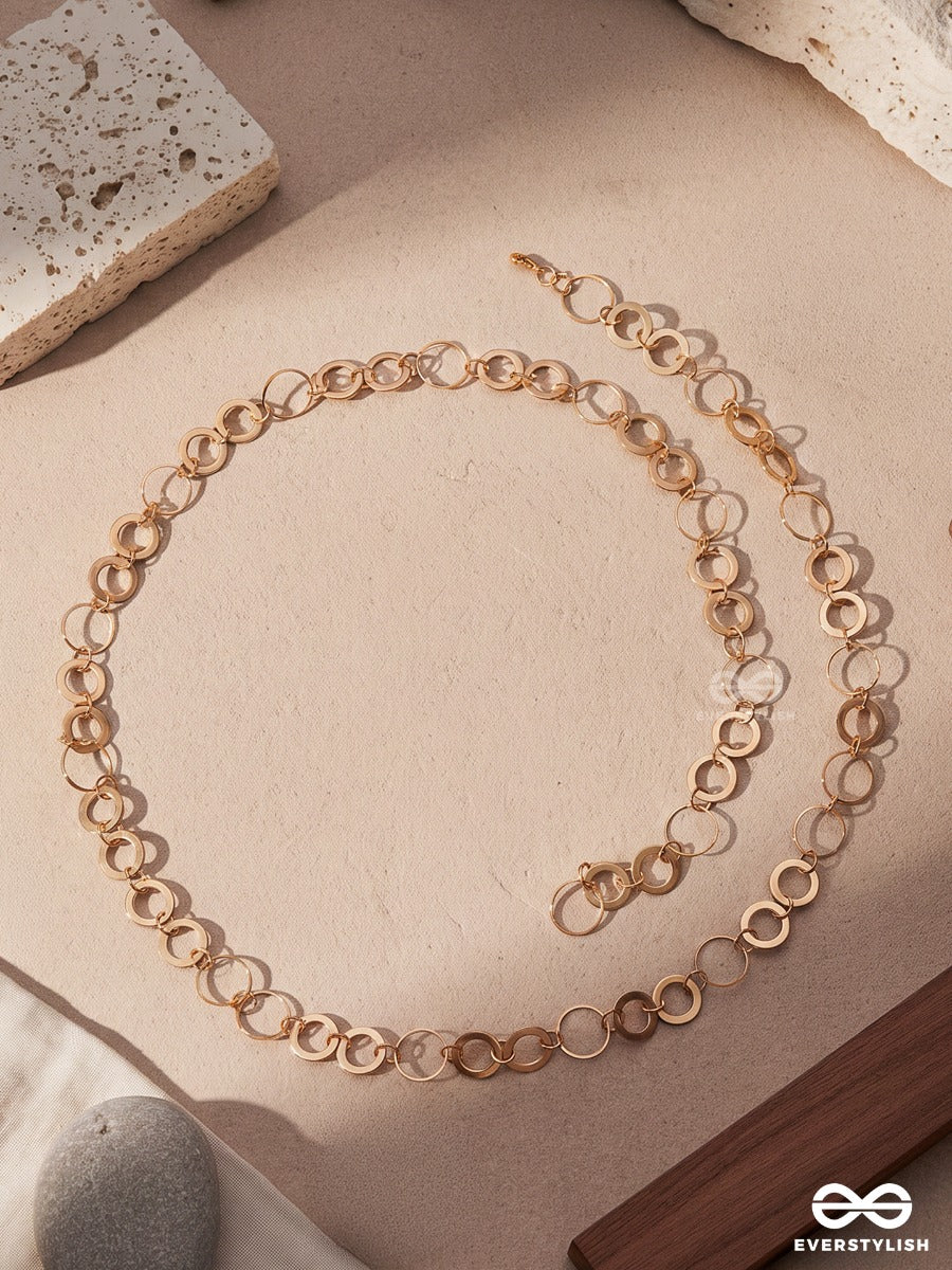 Golden Ringlet – Gold-Tone Delicate Waist Chain With Circle Links