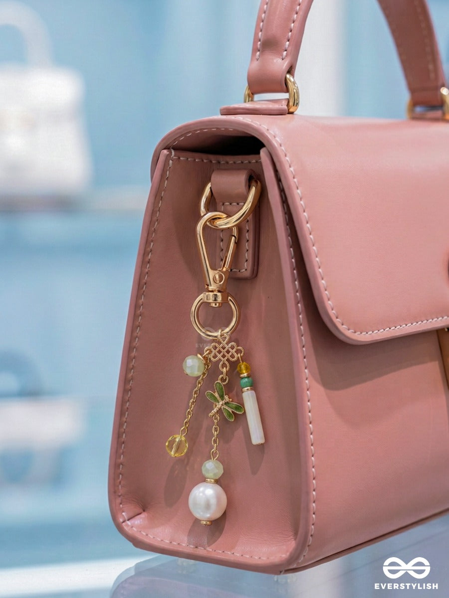Palm Springs – Tropical Bag Charm With Pearl Drop Accents