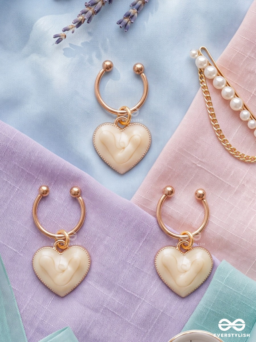 Heartspell – Mini Ivory Heart Hair Accessory Set Of 3 With Gold-Tone Details