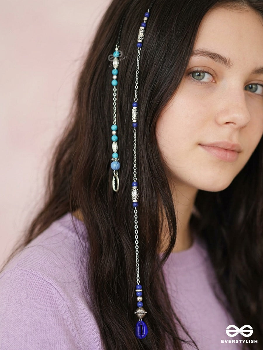 Ocean Guardian – Hair Clip (Single) With Evil Eye Beads, Turquoise Crystals And Shell Charm