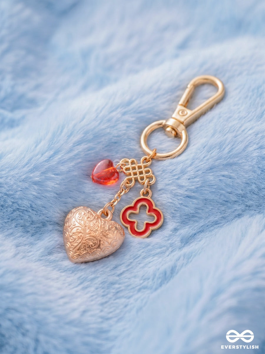 Love Token – Cute Bag Charm With Heart And Floral Accents
