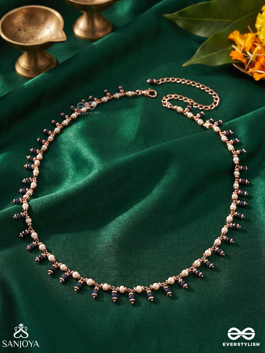 Mekhala – Sacred Waist Ornament – Heritage Waistchain With Black Bead Detailing, Delicate Golden Chainwork And Minimal Charms