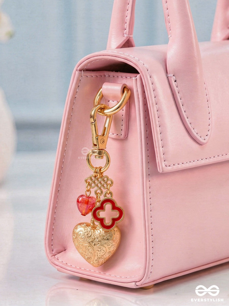 Love Token – Cute Bag Charm With Heart And Floral Accents