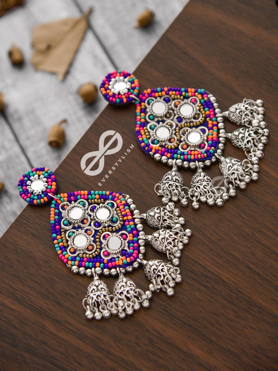 A Statement Of Royalty - Embroidered Statement Earrings