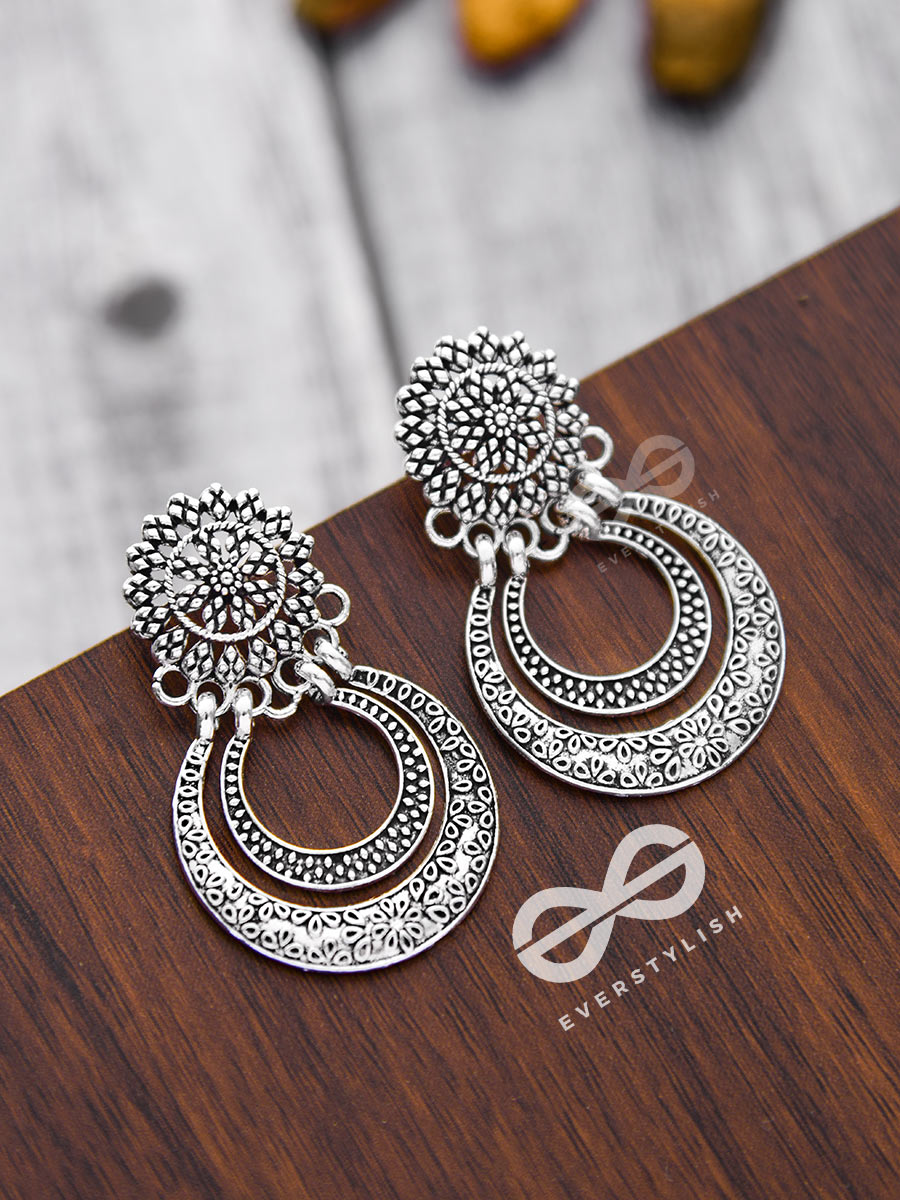Magnificently Mysterious Floral Motif Earrings