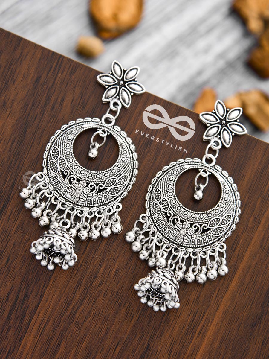 Intricate Floral Artwork Statement Earrings