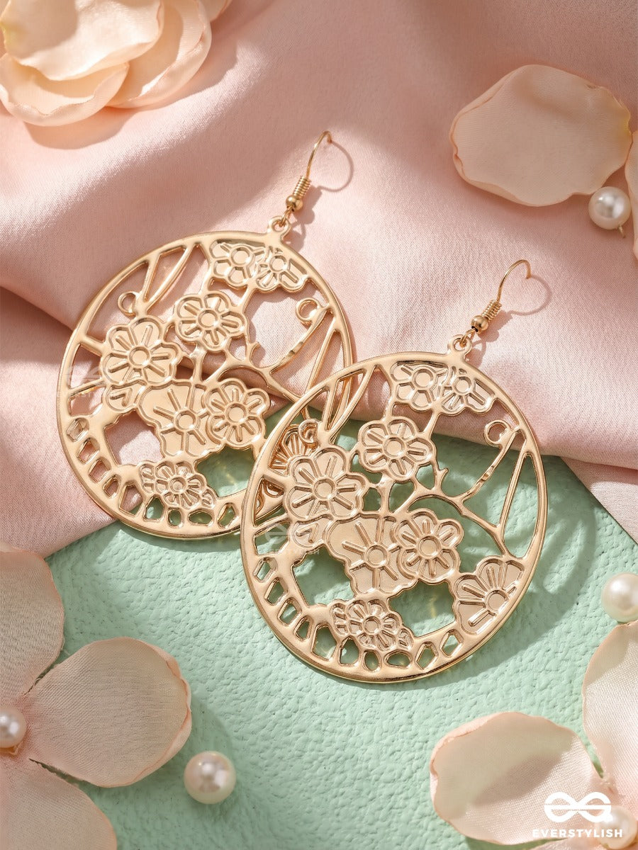 The Cut-Out Floral Artwork - Golden Casual Danglers