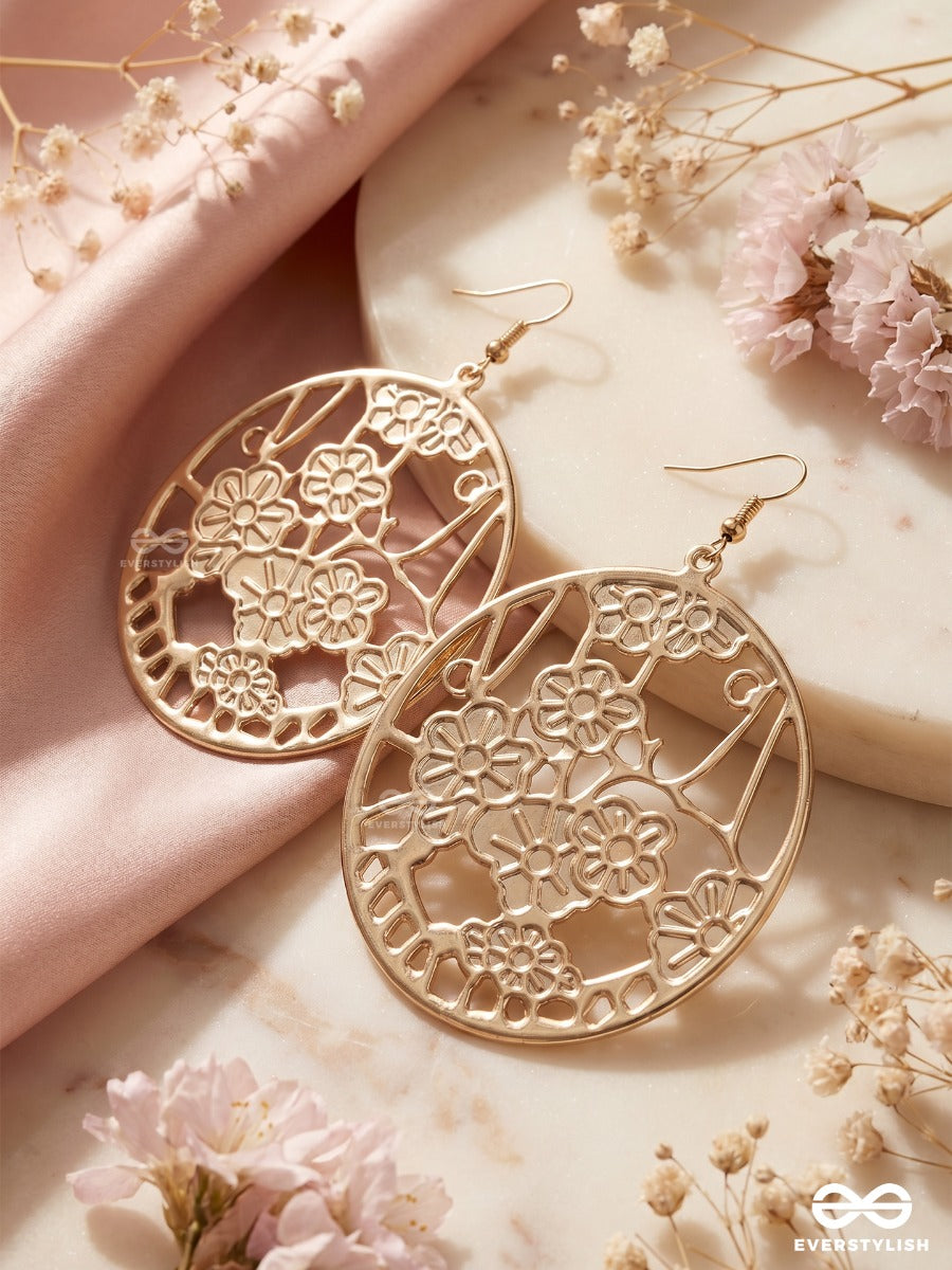 The Cut-Out Floral Artwork - Golden Casual Danglers
