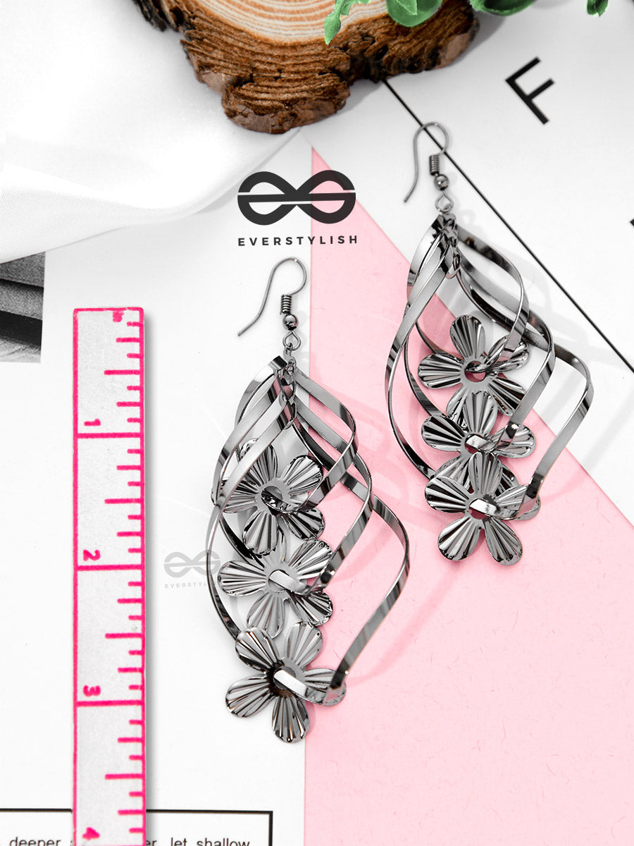The Dark Intertwined Florals - Casual Daily-Wear Danglers