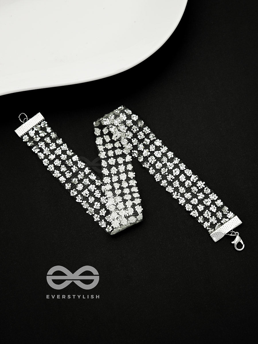 Shimmer On My Neck - Statement Silver Choker