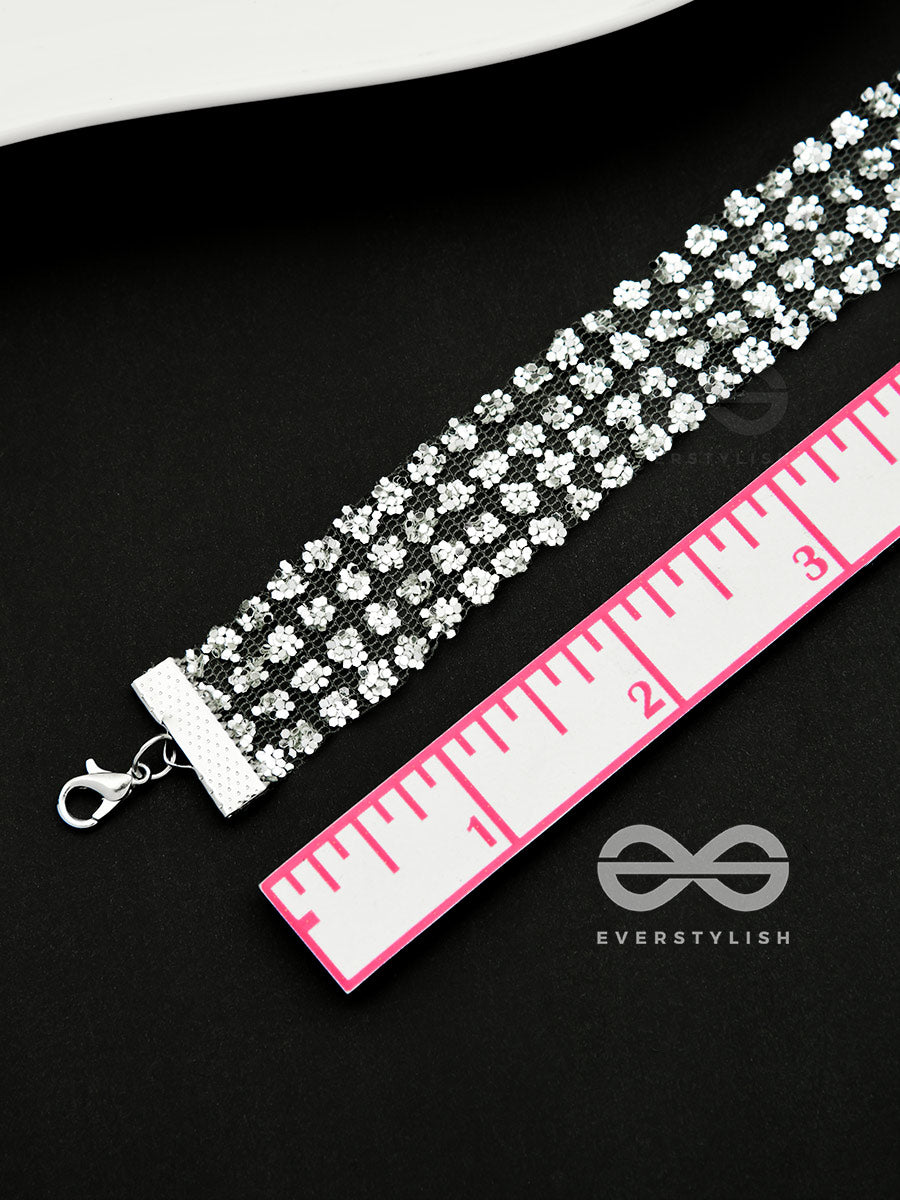 Shimmer On My Neck - Statement Silver Choker