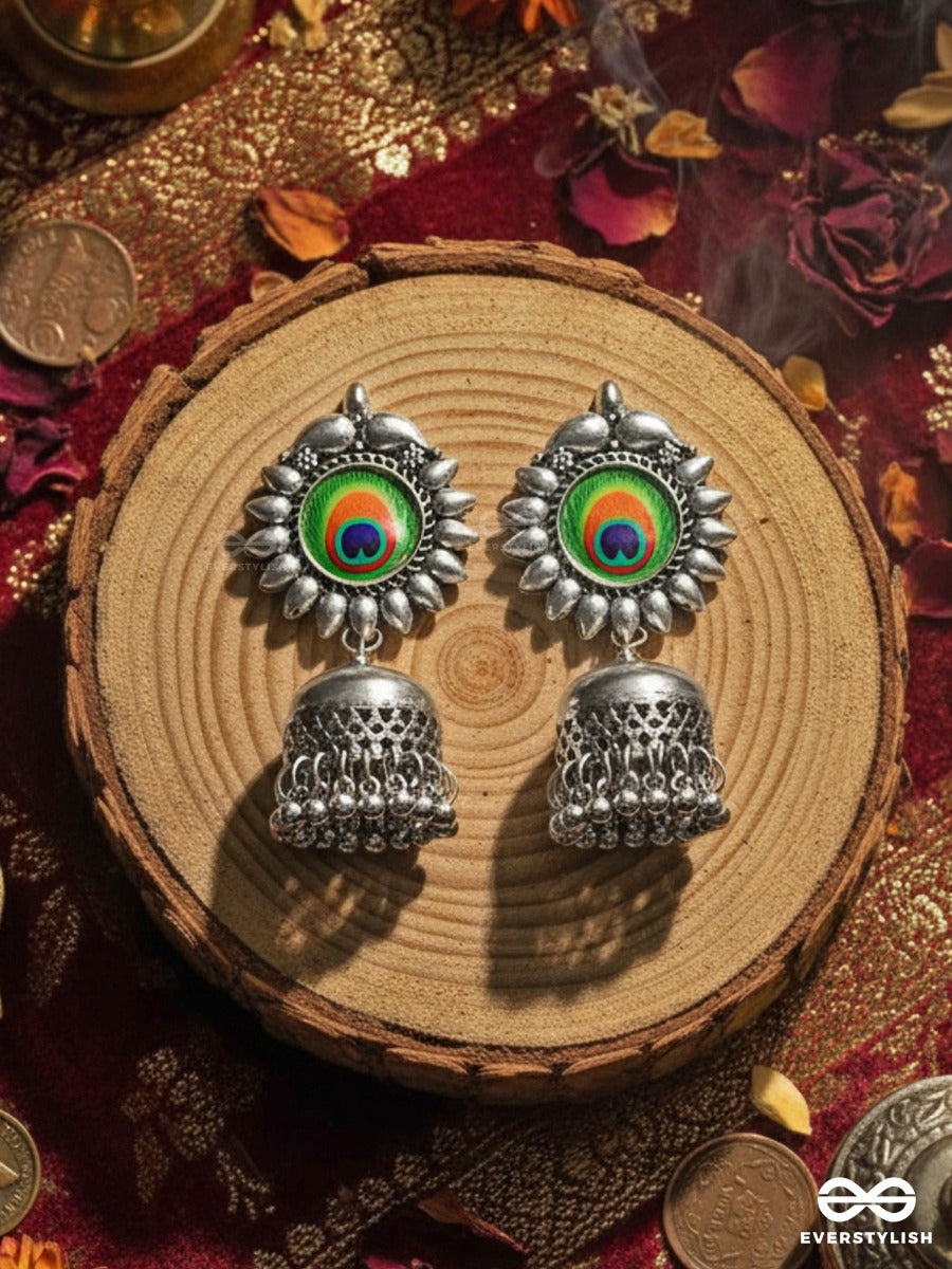 The Artsy Peacocks - Oxidised Boho Jhumkis