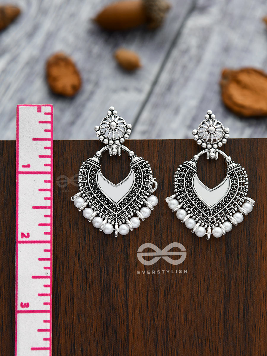 The Bohemian Mirror Arwork - Statement Oxidised Earrings