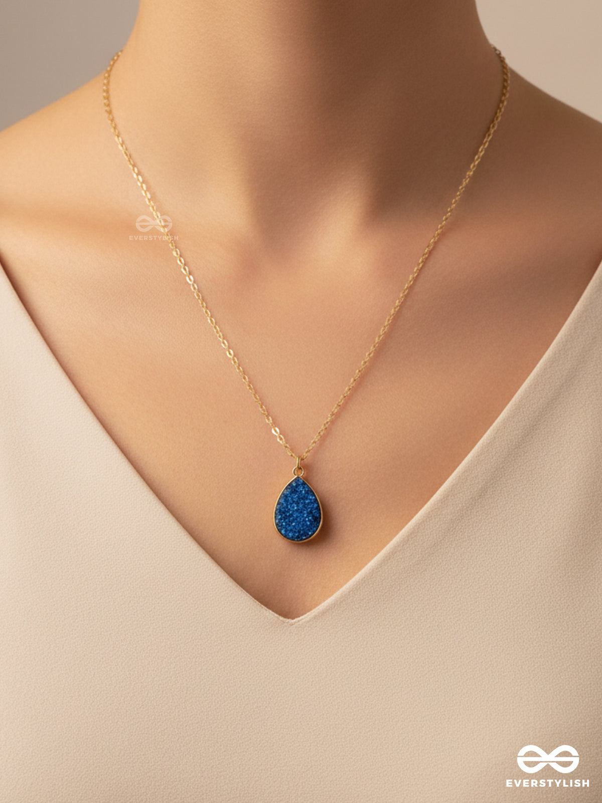 The Enticing Droplet - Embellished Golden Neckpiece
