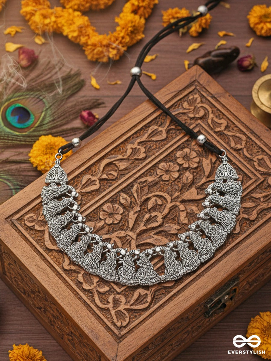 The Peaceful Peacocks - Oxidised Boho Choker