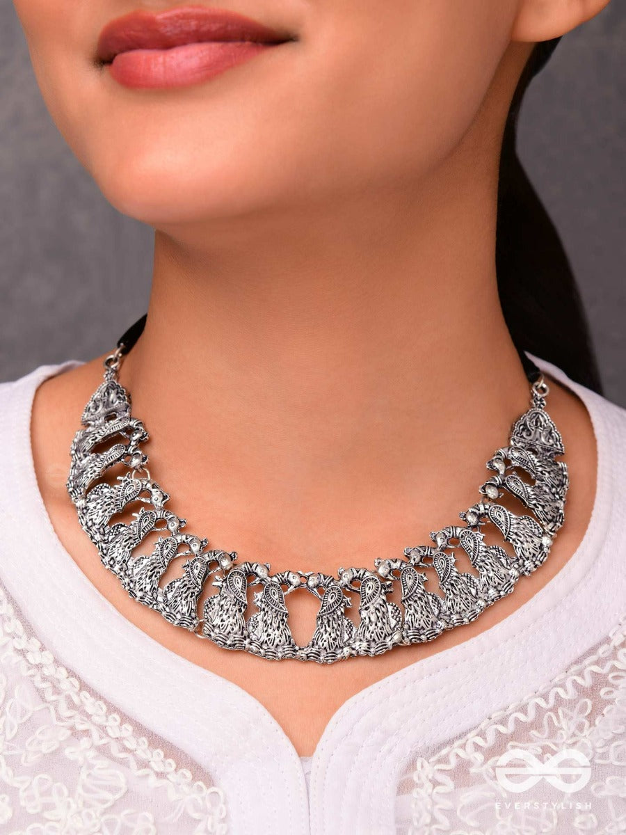 The Peaceful Peacocks - Oxidised Boho Choker