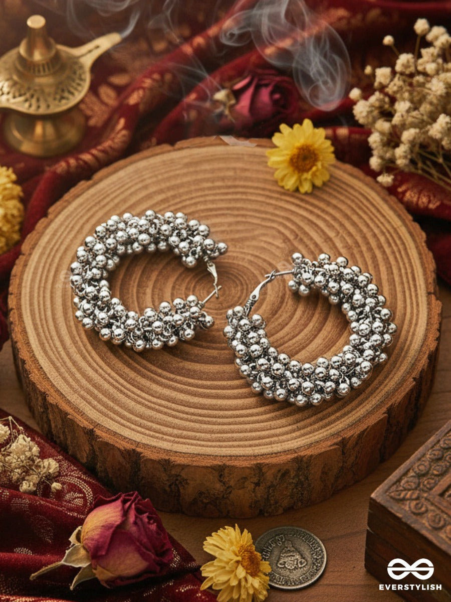 A Glimmer Of Shimmer - Playful Embellished Hoops (Silver)
