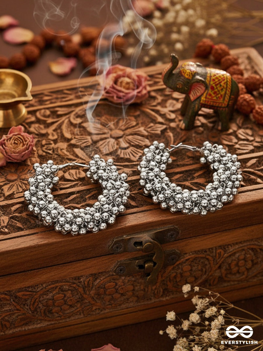 A Glimmer Of Shimmer - Playful Embellished Hoops (Silver)