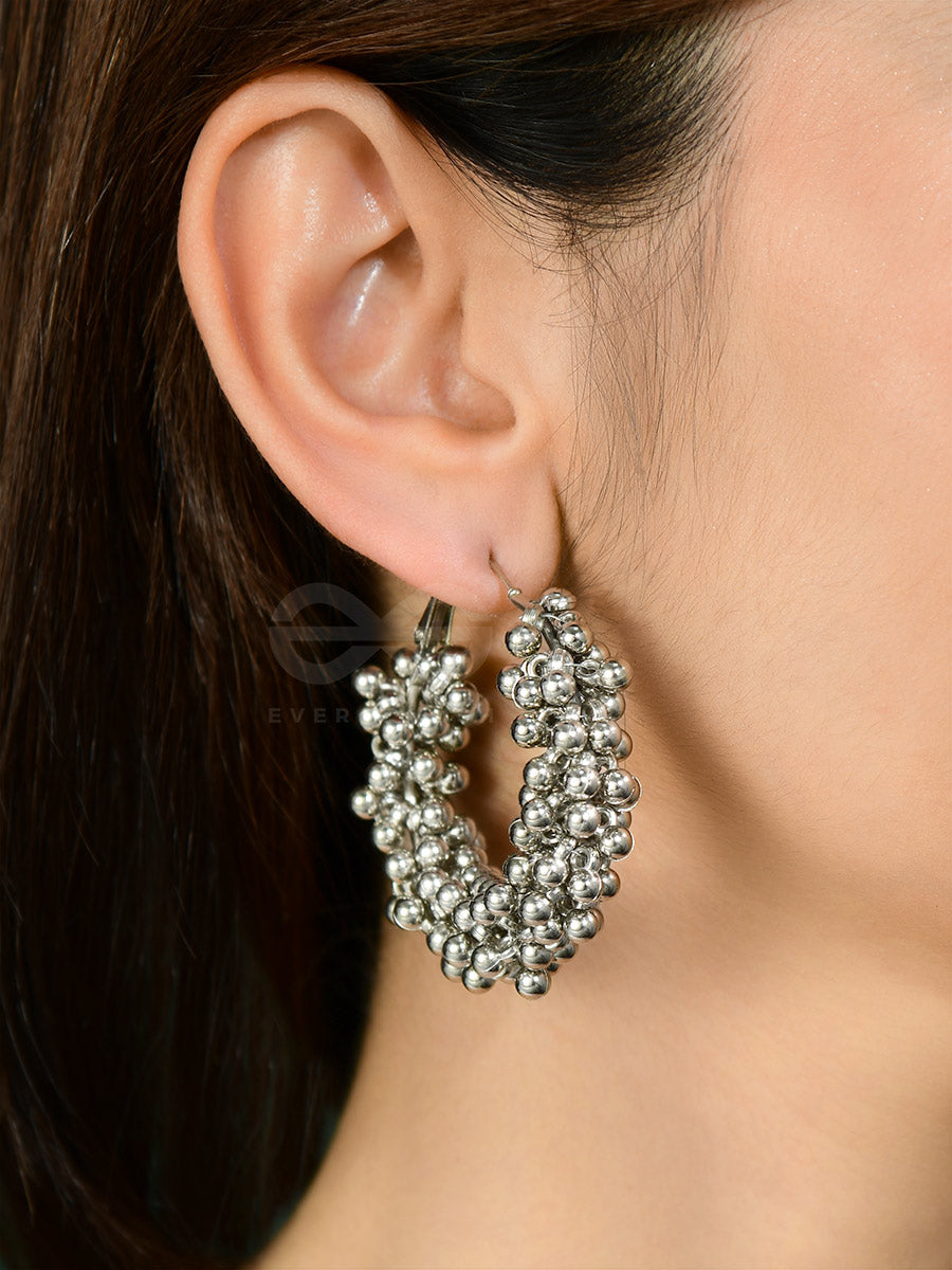 A Glimmer Of Shimmer - Playful Embellished Hoops (Silver)
