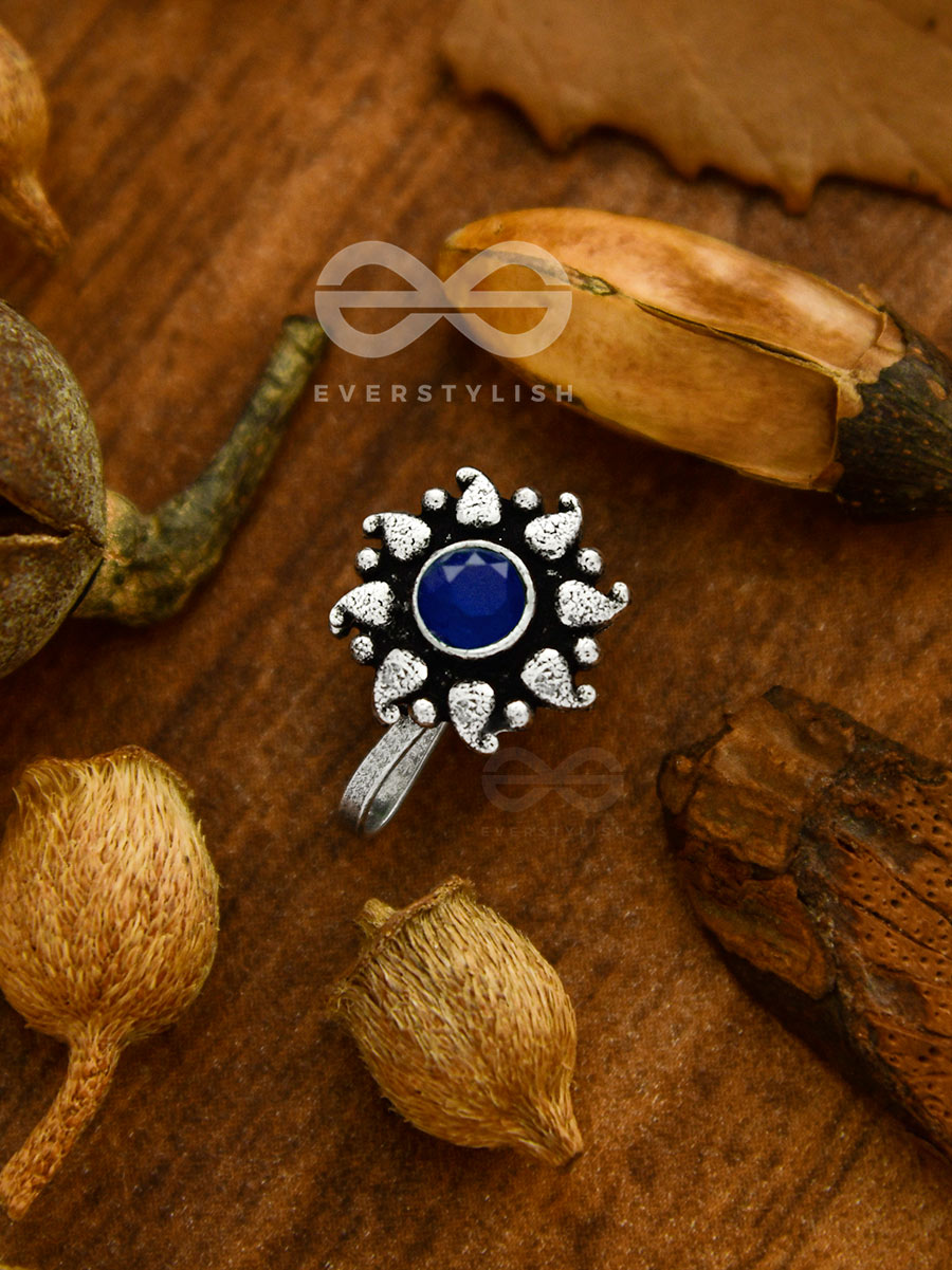 The Paisley Sun - Oxidized Non-Pierced Nose-Pin (Navy Blue)