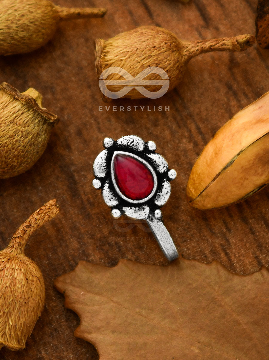The Glowing Ember- Oxidized Non Pierced Nosepin (Ruby Red)