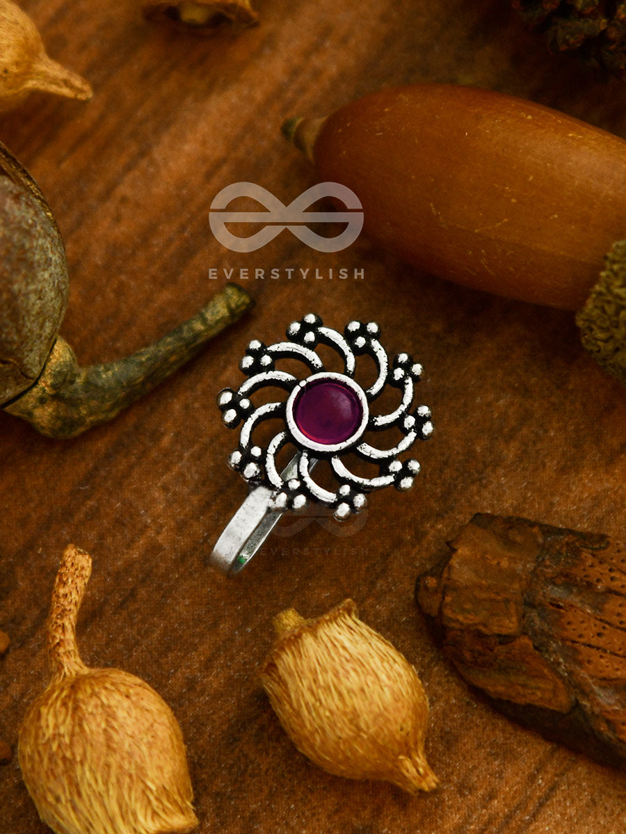 The Rustic Charm- Oxidised Non-Pierced Nosepin (Ruby Red)