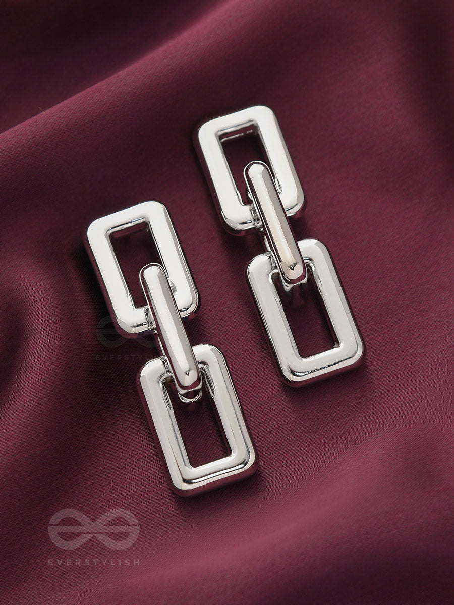 Catch Me If You Can - Silver Statement Earrings