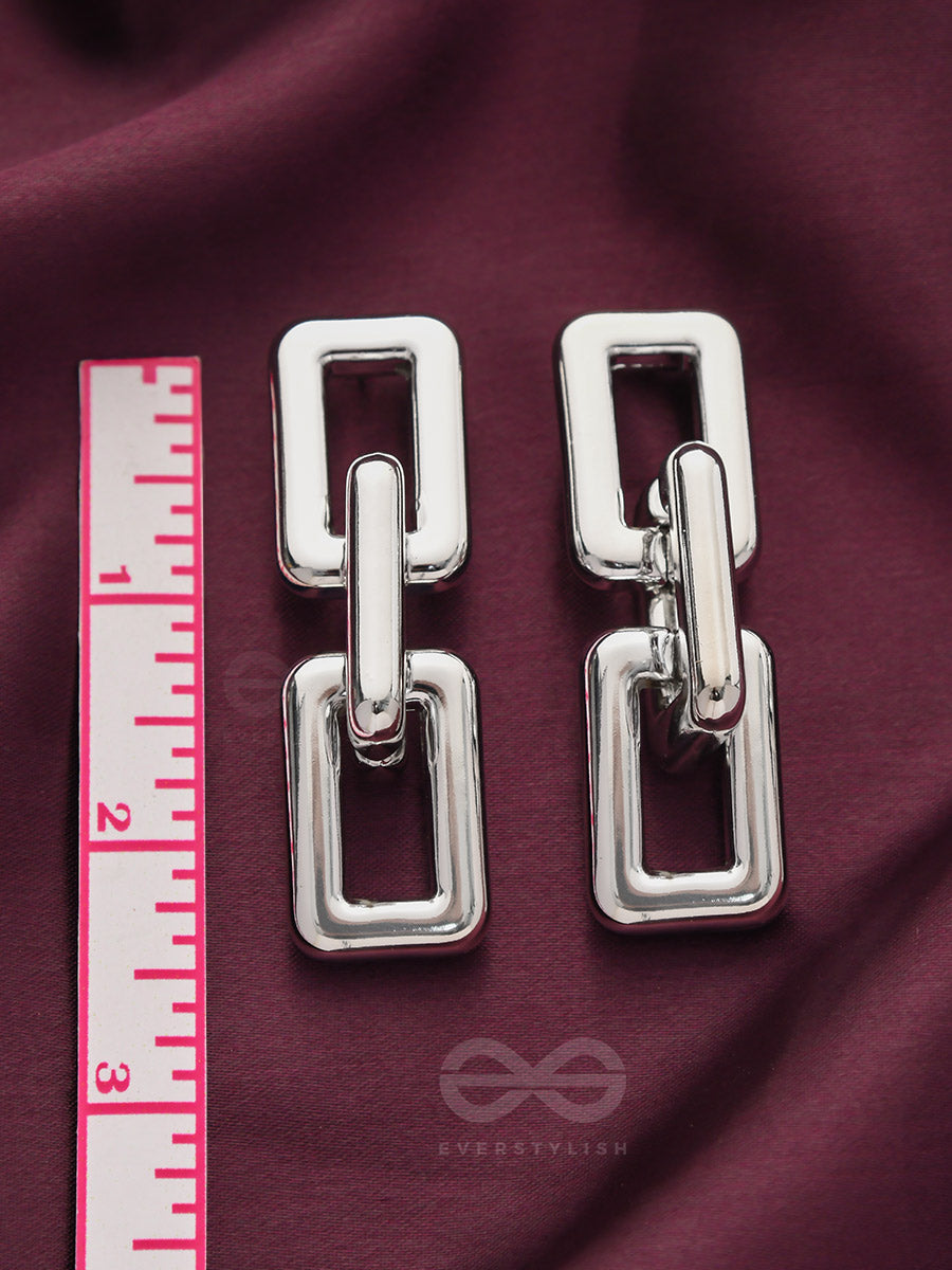 Catch Me If You Can - Silver Statement Earrings