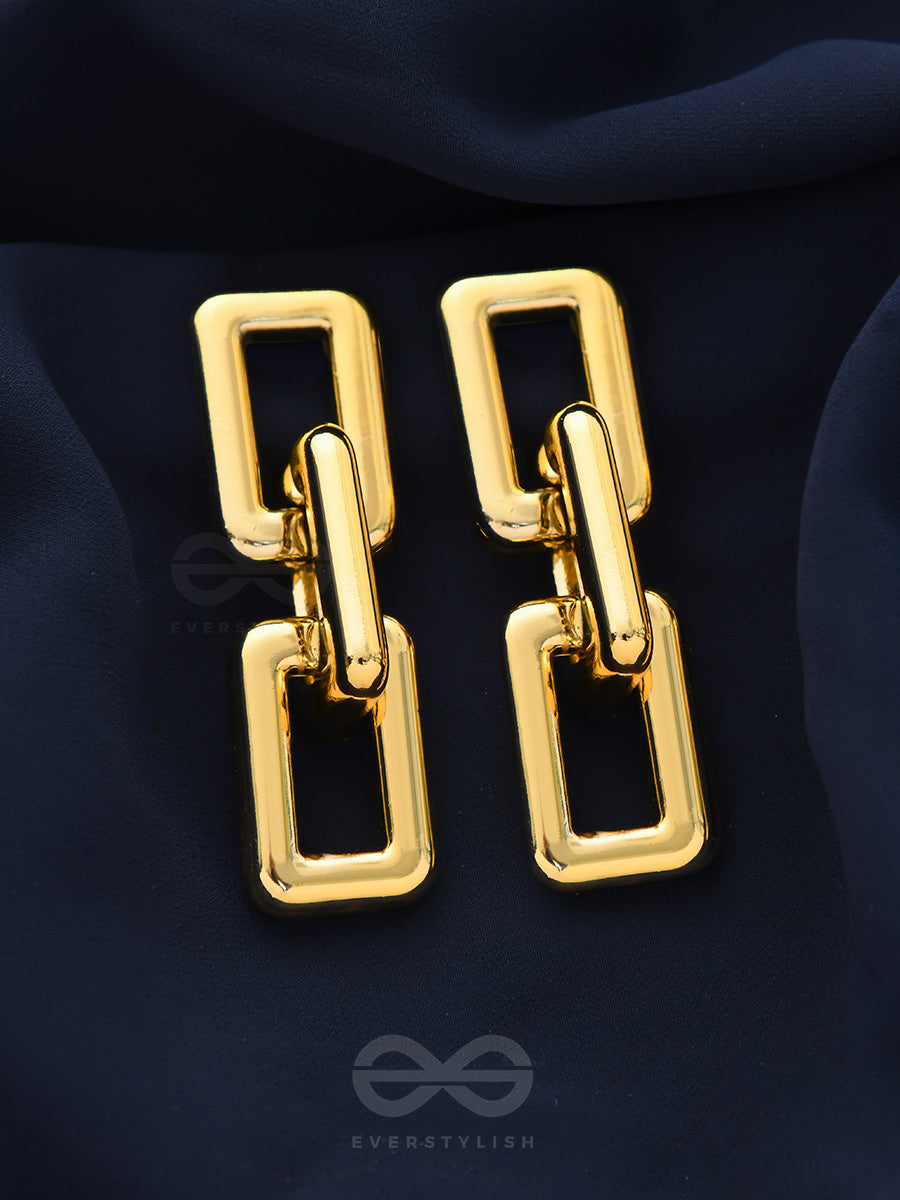 Catch Me If You Can - Golden Statement Earrings