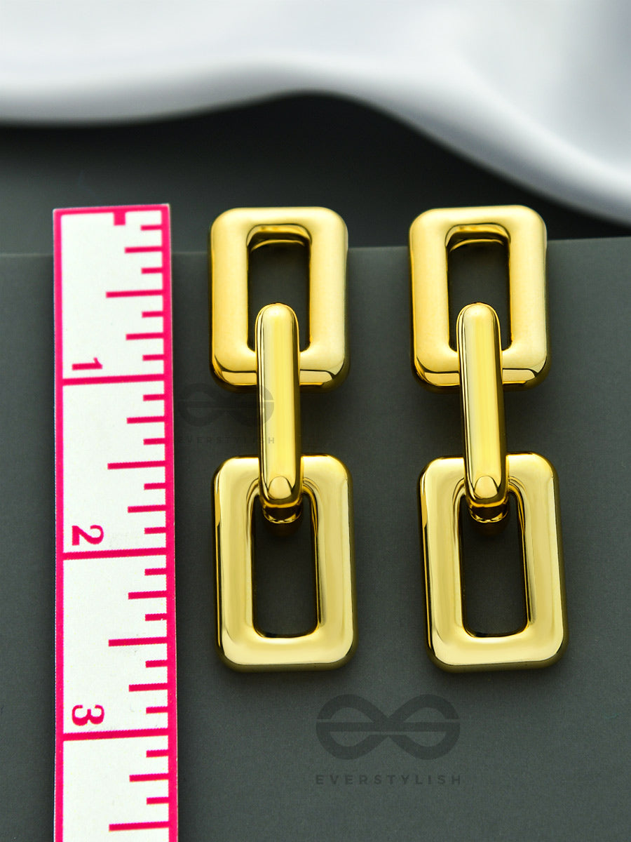Catch Me If You Can - Golden Statement Earrings