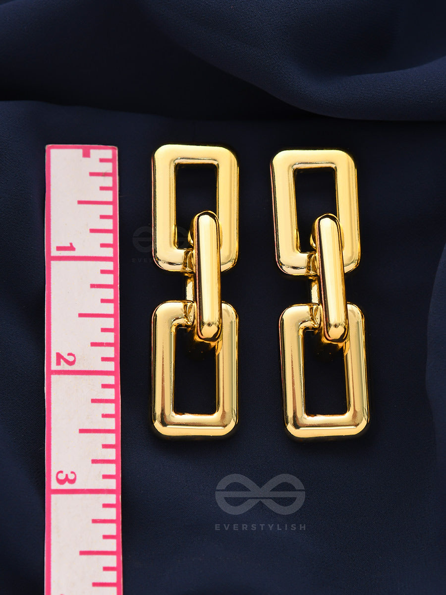 Catch Me If You Can - Golden Statement Earrings