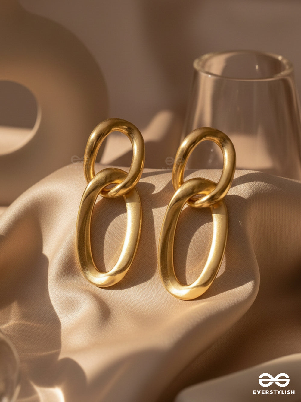 Delicate Interwined Gold Chain Dangler Earrings