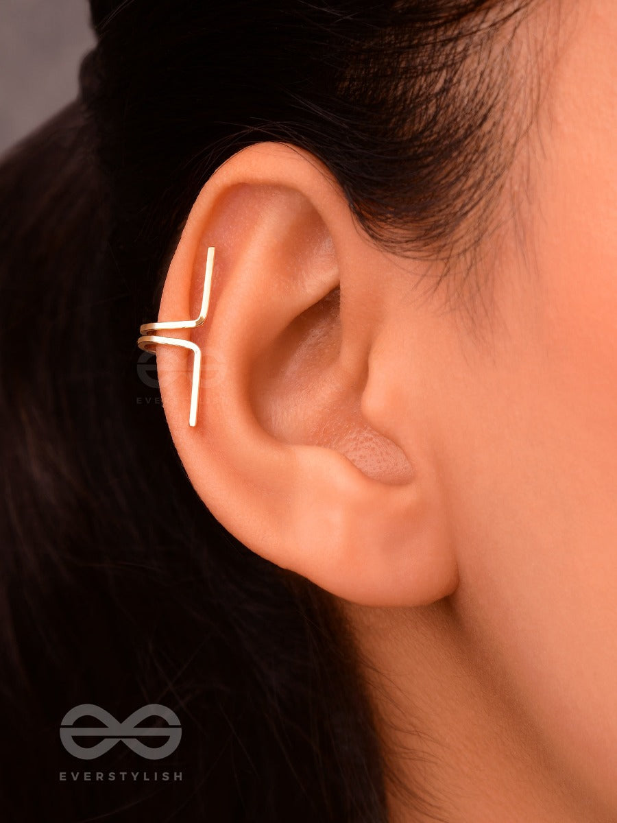 Hooked On Charm- Golden Adjustable Earcuff (One Ear)