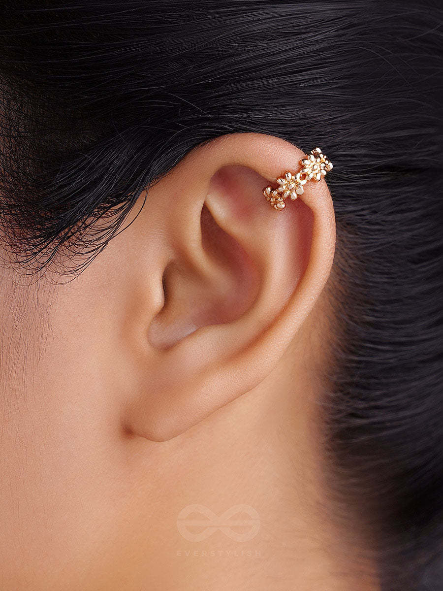 Daisies In A Band- Golden Adjustable Ear Cuff (One Ear)