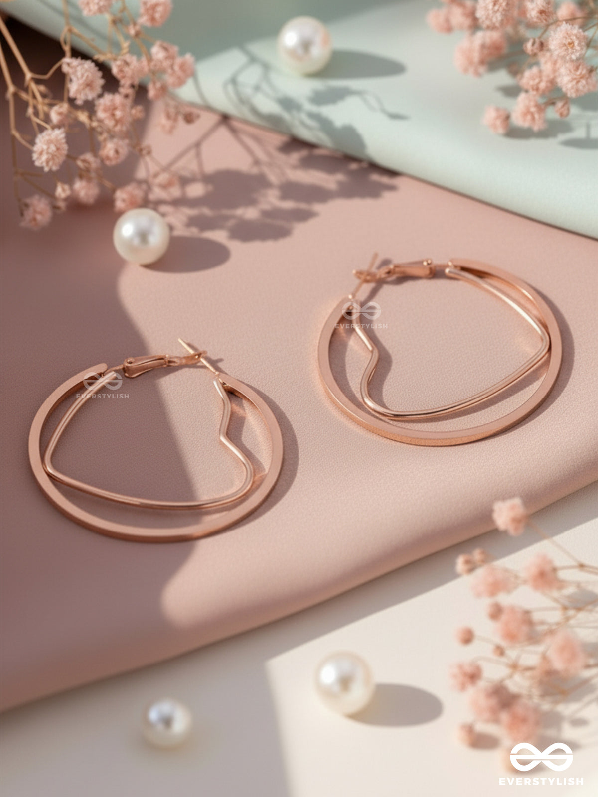 Stuck In A Love-Loop - Rose-Gold Hoop Earrings
