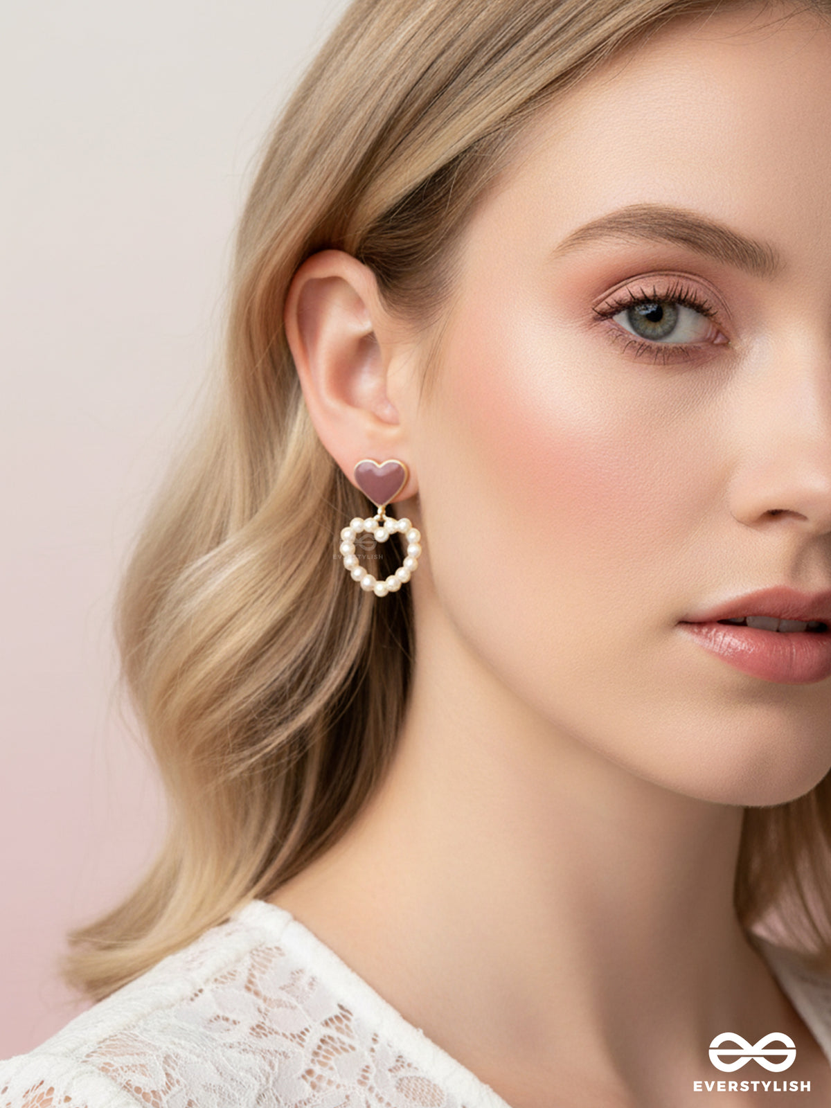 I'm All Heart - Statement Pearl Enamelled Earrings