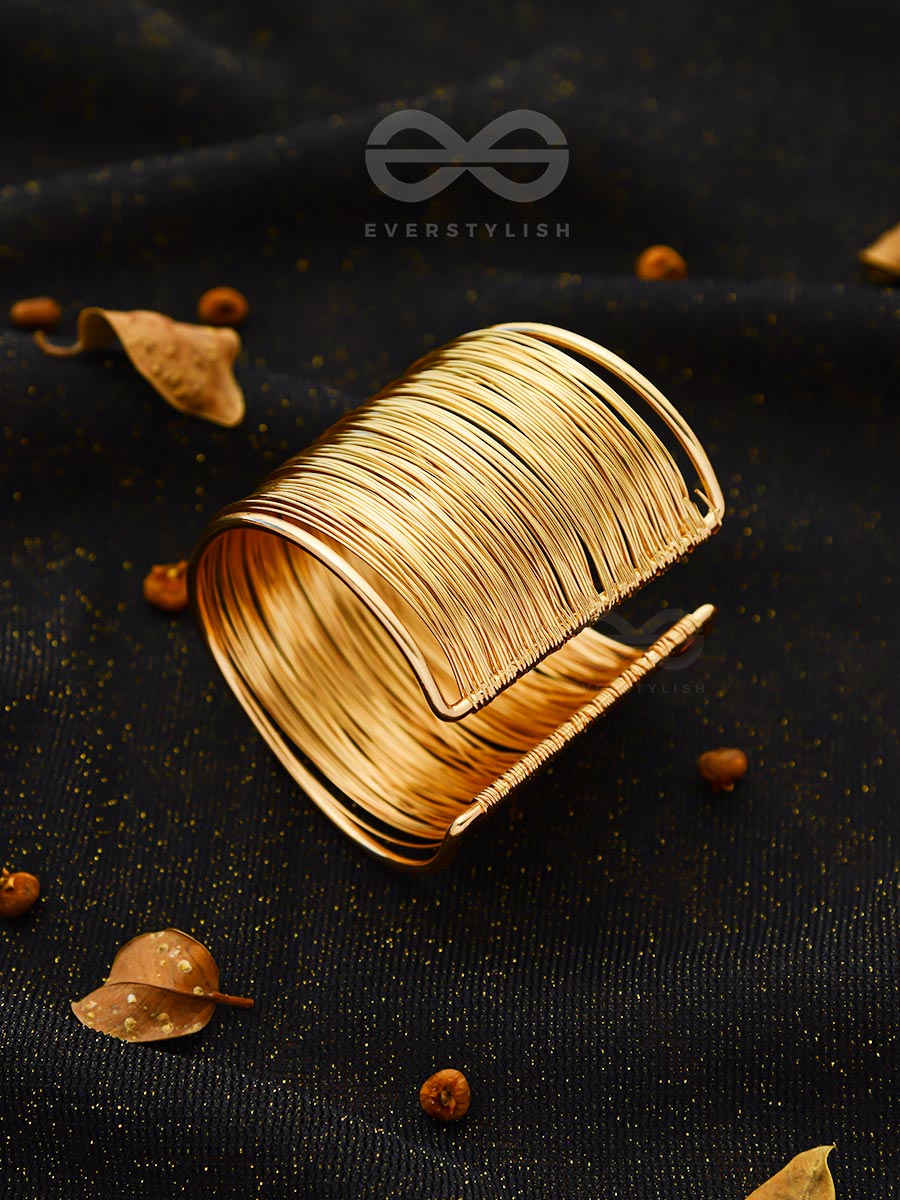 "Spun Of Gold" - Statement Golden Bracelet