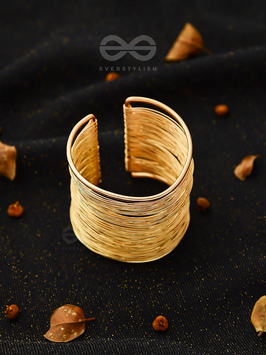 "Spun Of Gold" - Statement Golden Bracelet