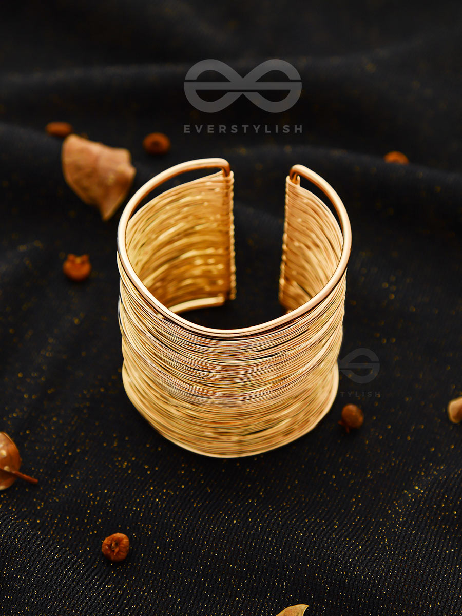 "Spun Of Gold" - Statement Golden Bracelet